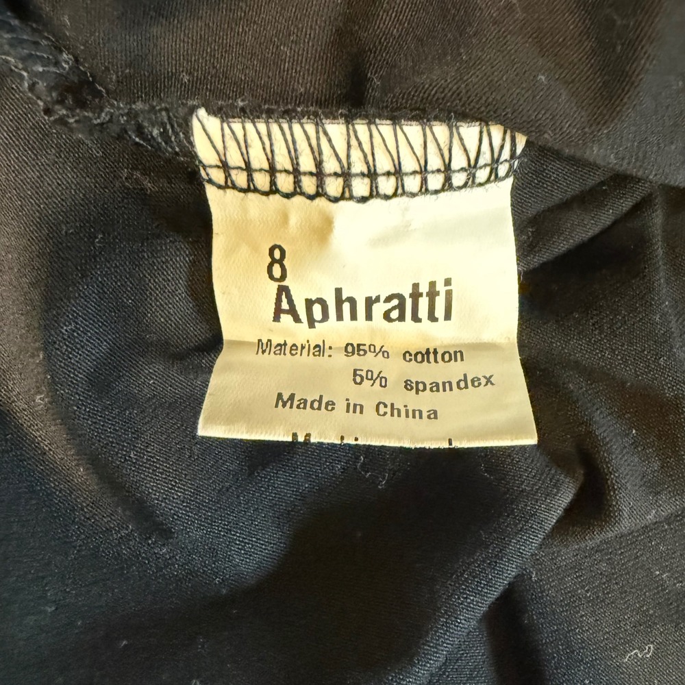 Aphratti Womens Black Peter Pan Collar Dress Long Sleeve Skater Mod Size 8 - Picture 3 of 7
